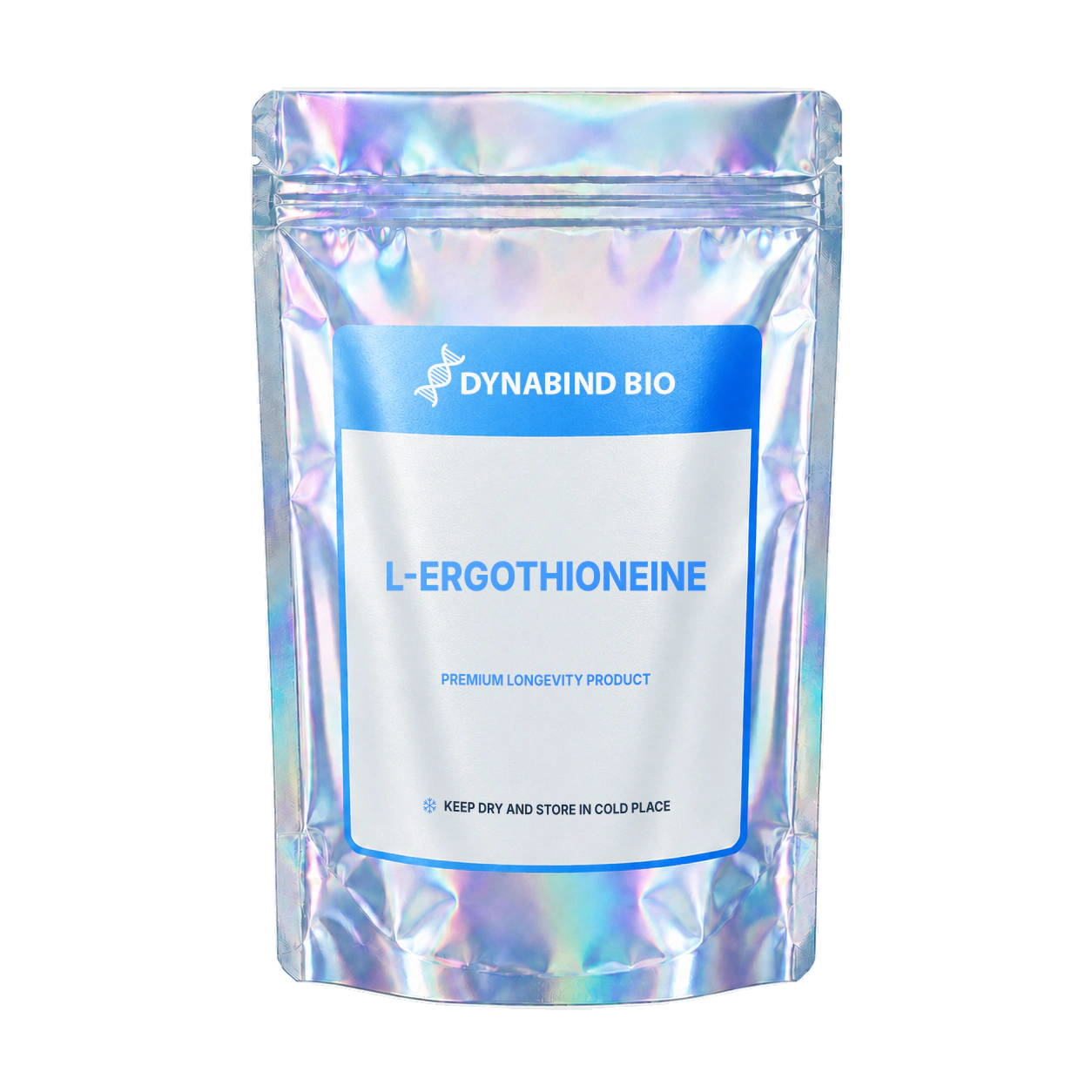 L-Ergothioneine supplement pouch for cellular antioxidant, mitochondrial and tissue-protection research by DynaBind Bio