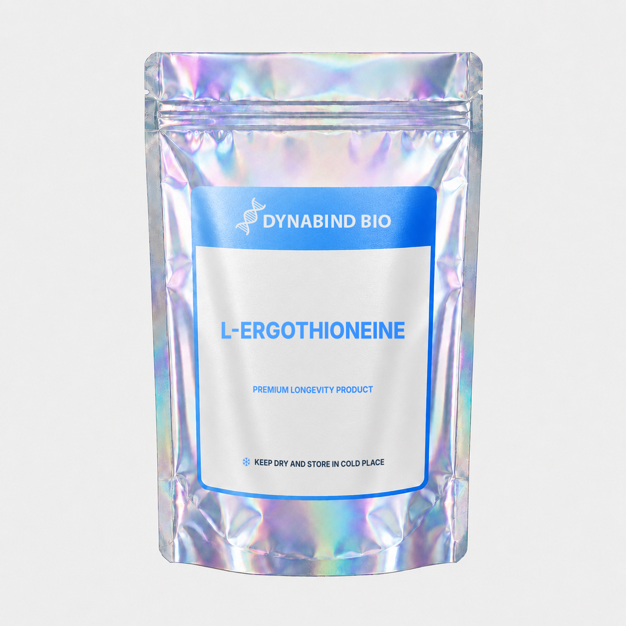 L-Ergothioneine supplement pouch for cellular antioxidant, mitochondrial and tissue-protection research by DynaBind Bio